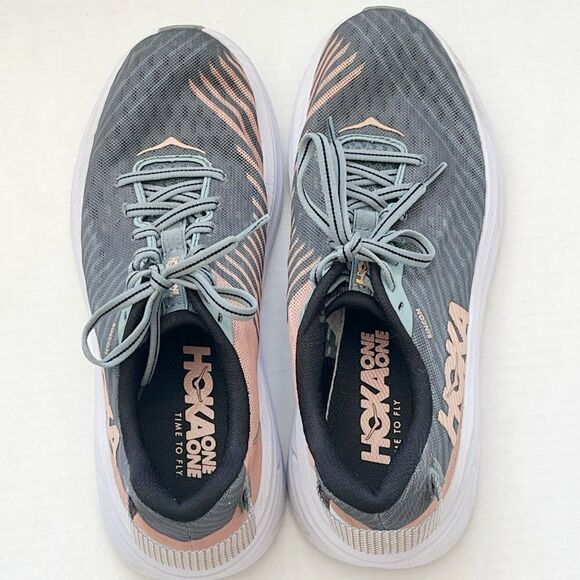 HOKA ONE ONE WOMEN'S RINCON RUNNING SHOES LEAD / PINK SAND Sz 8 - Picture 4 of 7